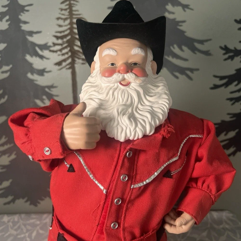 VTG Holly Jolly Rock Santa Singing Hip-Swingin' Santa Cowboy 1999 Alan Jackson‎